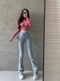 Stetnode back to school spring outfit Kara Slim Denim V Waist Flare Jeans Pants