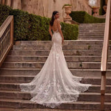 dress to impress divine being High-Grade Light Luxury Hollow Lace Sexy Thin Strap Evening Dress Mermaid Trailing Light Wedding Dress