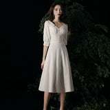 outfit White Evening Dress 2024 New Elegant Host Light Luxury French Registration Socialite Banquet Dress