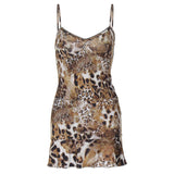 concert outfit ideas Style Women's Clothing Summer New American Hot Girls and Other Leopard Print Camisole Mini Skirt Suit