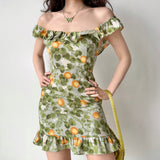 Stetnode Sweet Tangerine Ruffle Dress