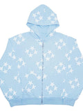 Stetnode Oversized Star Print Zip Up Hoodie