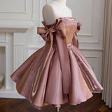 homecoming dresses French Retro Pettiskirt Bow Design Waist-Tight Birthday Short Banquet Dress Sling Dress