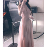 outfit It's a Fairy Dress, Low Saturation Pink 4 M Mesh Dress Slimming Temperament Ribbon Dress for Women Summer 2024