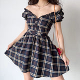 Stetnode Zandria Plaid Bustier Dress ~