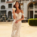 dress to impress divine being Wedding Dress 2024 Summer New off-Shoulder Wedding Dress Large Skirt Water Soluble Lace Trailing Wedding Dress