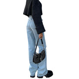 cowgirl outfits 2024 Denim Wide-Leg Trousers Ripped Skinny Jeans