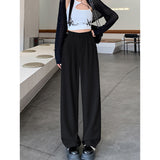 outfit inspo fall Gray Wide-Leg Suit Pants High-Grade Draping Women's 2024 New Spring and Autumn Narrow High Waist Draping Casual Suit Pants