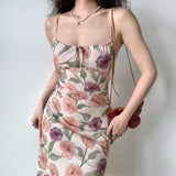 Stetnode Summer Rose Midi Dress ~