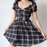 Stetnode Zandria Plaid Bustier Dress ~