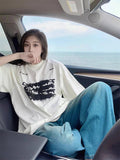 90s streetwear Fashion Korean Cotton Short-Sleeved T-shirt Men's and Women's Printed Niche Fashion Brand Casual Loose All-Match Bottoming Shirt Top