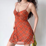 Stetnode Clementine Plaid Mesh Dress ~