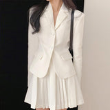 2000s fashion Early Spring 2024 Gentle Royal Sister Fried Street White Suit Skirt Two-Piece Suit for Women