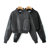 Stetnode Isa Leather Bomber Jacket