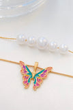 Stetnode Pearl Butterfly Double Layer Necklace