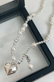 Stetnode Pearl Peach Heart Pendant Necklaces