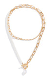 Stetnode Pearl Chain Stack Necklace