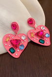 Stetnode Pink Colorful Rhinestone Earrings