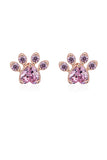 Stetnode Rhinestone Footprint Shape Earrings