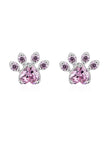 Stetnode Rhinestone Footprint Shape Earrings