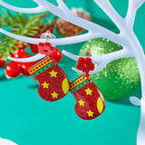 Stetnode Classic Green Christmas Tree Acrylic Printed Earrings for Women Cartoon Pattern Red Star Gloves Drop Earring Xmas Jewelry Gifts