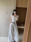 Stetnode Lace Off Shoulder White T Shirts Women Korean Style Coquette Aesthetic Crop Tops Sweet Y2k Bow Short Sleeve Tee Summer