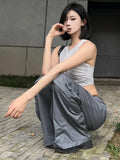 Stetnode Y2k Sexy Tank Tops Women Streetwear Grunge Aesthetic Grey Hot Girl Crop Tops Edgy Sleeveless Clothes Summer Outwear New