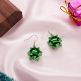 Stetnode Handmade Christmas Stud Earrings For Women Red Green Xmas Color Ribbons Earrings Merry Christmas New Year Party Jewelry Gift