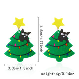 Stetnode Mixed Style Acrylic Christmas Earrings for Women Pattern Christmas Tree Black Cat Santa Claus Drop Earrings Girls Party Jewelry