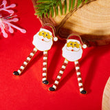 Stetnode Creative Long Legs Santa Claus Christmas Earrings for Women Cute Painting Oil Animal Elk Christmas Tree Earring New Year Jewelry