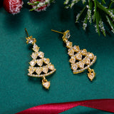 Stetnode Luxury Colorful Rhinestone Christmas Tree Dangle Earrings for Women Exquisite Zircon Star New Year Earrings Girls Party Jewelry