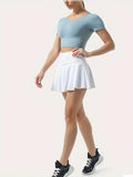 Stetnode Tennis Skirt with Shorts Women Summer Mini Skirt without Pocket Stretch Flowy Skort Teengirl Balletcore Gym Sporty Outfit