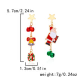 Stetnode Fashion Christmas Asymmetrical Drop Earrings for Women Santa Claus Bells Snowman Xmas Tree Boots Hat Earring Girls Party Jewelry