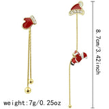 Stetnode Cute Design Moving Santa Claus Tassel Earrings for Women Delicate Asymmetric Christmas Hat Gloves Long Dangling Earring Jewelry