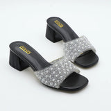 Stetnode Party Outfits Spring Outfits Rhinestone Slippers - Summer Fashion with Thick High Heel for Women