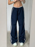 Stetnode Streetwear Side Striped Trackpants Women Low Waist Sporty Baggy Trousers Y2k Casual Sweatpants Straight Basic Pants New