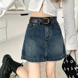 Stetnode Summer Streetwear Jeans Mini Skirts Women Harajuku Vintage Y2K Hight Waist Skirt Woman Clubwear Fashion Denim Short Skirt