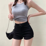 Stetnode Sexy High Waist Slim Denim Shorts Women 2024 Summer Butt Lift Casual Shorts Woman Streetwear Elastic Short Pants Female