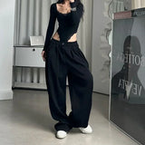 Stetnode American Retro Sports Loose Casual Pants Fashionable Street Loose Sweatpants Harajuku Hip Hop Y2k Trousers Streetwear Women