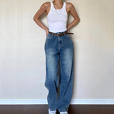 Stetnode 2024 Dark Blue Baggy Jeans Women Grunge Y2K High Waist Wide Leg Denim Trousers Woman Fashion Boyfriend Mom Pants Female