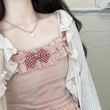 Stetnode Kawaii Candy Color Crop Top Women Japanese Lolita Sweet Tank  Boe Ruffle Short Tee Shirt All Match Cute s 2024