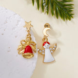 Stetnode New Trend Asymmetric Christmas Earrings for Women Cute Bear Santa Claus Christmas Tree Snowman Drop Earrings Girls Party Jewelry