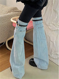 Stetnode Fashion Women's Palazzo Trousers Wide Jeans Ladies Streetwear Loose Denim Pants Women 2023 Summer New Low Rise Jeans