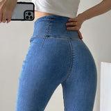 Stetnode Flared Jeans Women Skinny Denim Pants Bottom Straight High Waist Stretch Female Flare Trouser Fashion High Waisted Mom Jeans