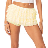 Stetnode Y2K Kawaii Cute Pettipants Coquette Girl Boy Shorts Panties Sexy Ruffles Multi-layers Underwear Elastic Boxer Briefs with Bow