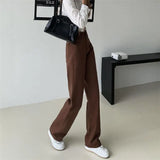 Stetnode Summer Women Brown Jeans High Waist Loose Straight Wide Leg Denim Female Y2k Casual Streetwear Vintage Baggy Trouser