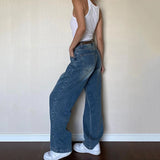 Stetnode 2024 Dark Blue Baggy Jeans Women Grunge Y2K High Waist Wide Leg Denim Trousers Woman Fashion Boyfriend Mom Pants Female