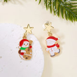 Stetnode New Trend Asymmetric Christmas Earrings for Women Cute Bear Santa Claus Christmas Tree Snowman Drop Earrings Girls Party Jewelry