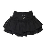 Stetnode Japanese Ruffled Mini Pleated Skirt Cute and Sweet High-waisted A-line Skirt American Retro Fashion Y2k Skirt Women Clothing