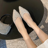 Stetnode Woman Ballet Flats Shoes Rhinestone Loafers Flat Pointed Toe Shoes Female Casual Slip on Flats Footwear Boat Shoes 2024